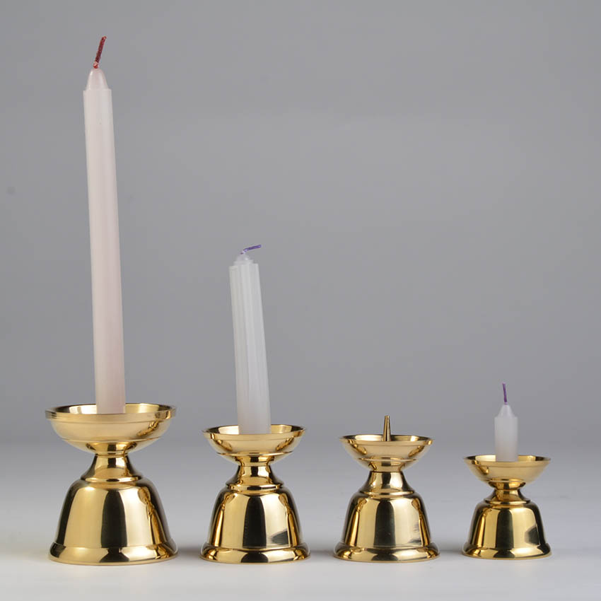 楽天市場】ミニ ローソク立 火立 真鍮 磨き仕上 豆 ロウソク立て (大