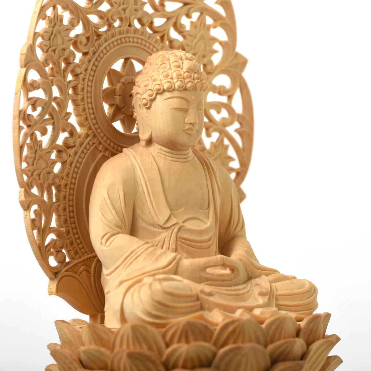 楽天市場】仏像 御本尊 総 柘植 （つげ）材 六角台座 2.0号 釈迦如来