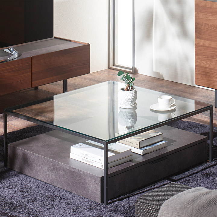 楽天市場】パモウナ センターテーブル 幅90cm 高さ37cm 奥行90cm IR