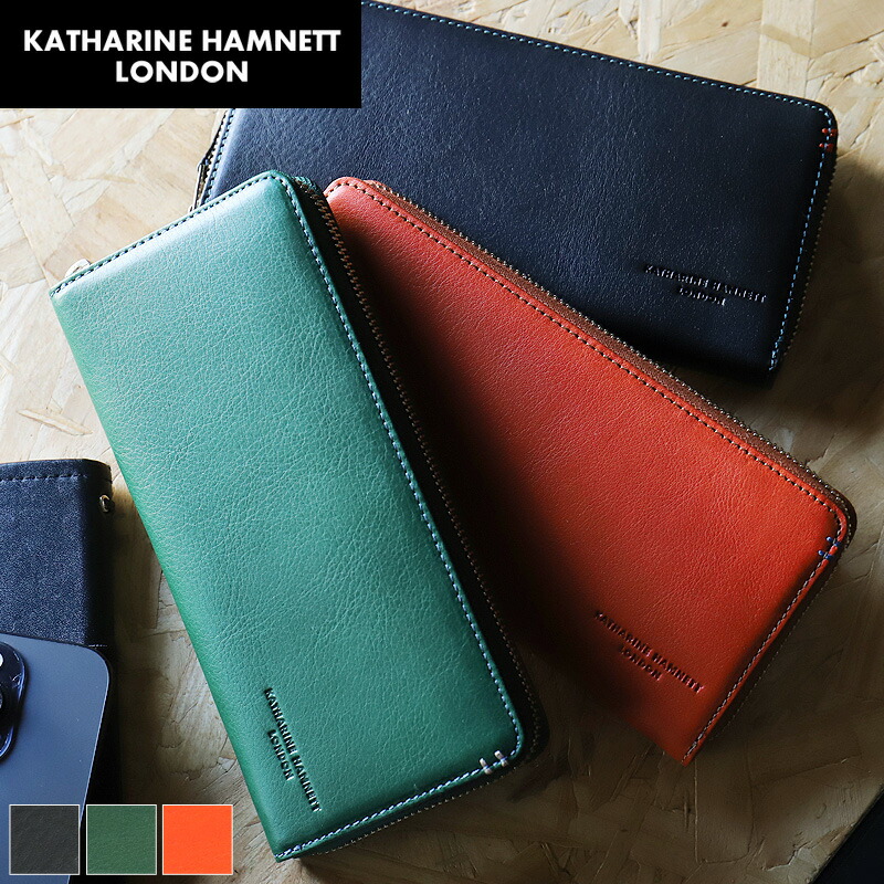 楽天市場】キャサリンハムネット 長財布 ラウンドファスナー メンズ