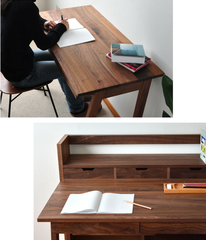 楽天市場】デスクセット Kukka 幅100cm ウォールナット 学習机 天然木