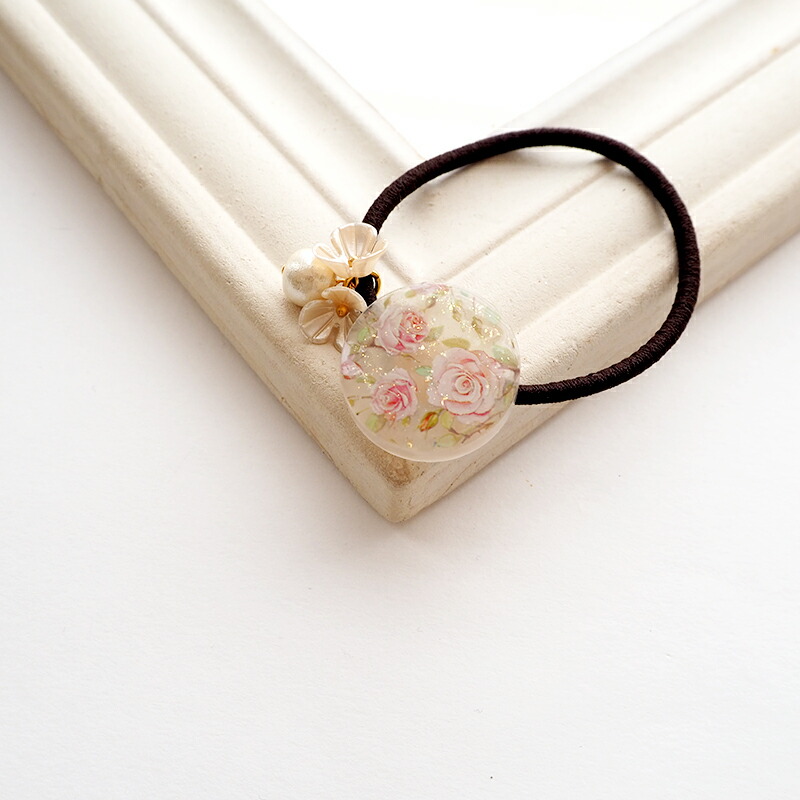 楽天市場】ヘアゴム フラワー パール ゴールド 花 花柄 国産 日本製