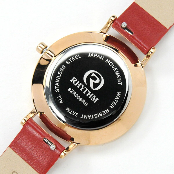 楽天市場】還暦祝い 名入れ付き 赤いベルトの素敵な腕時計 RHYTHM