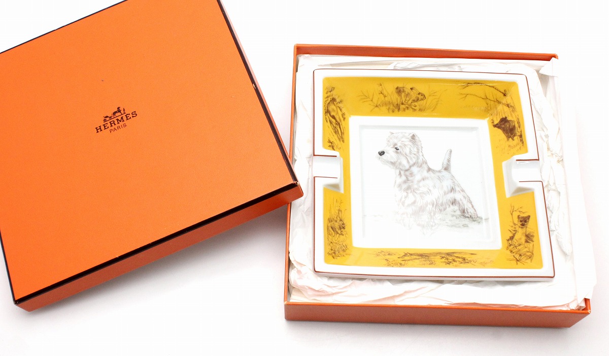 楽天市場】【未使用品】HERMES エルメス アッシュトレイ 灰皿 犬柄