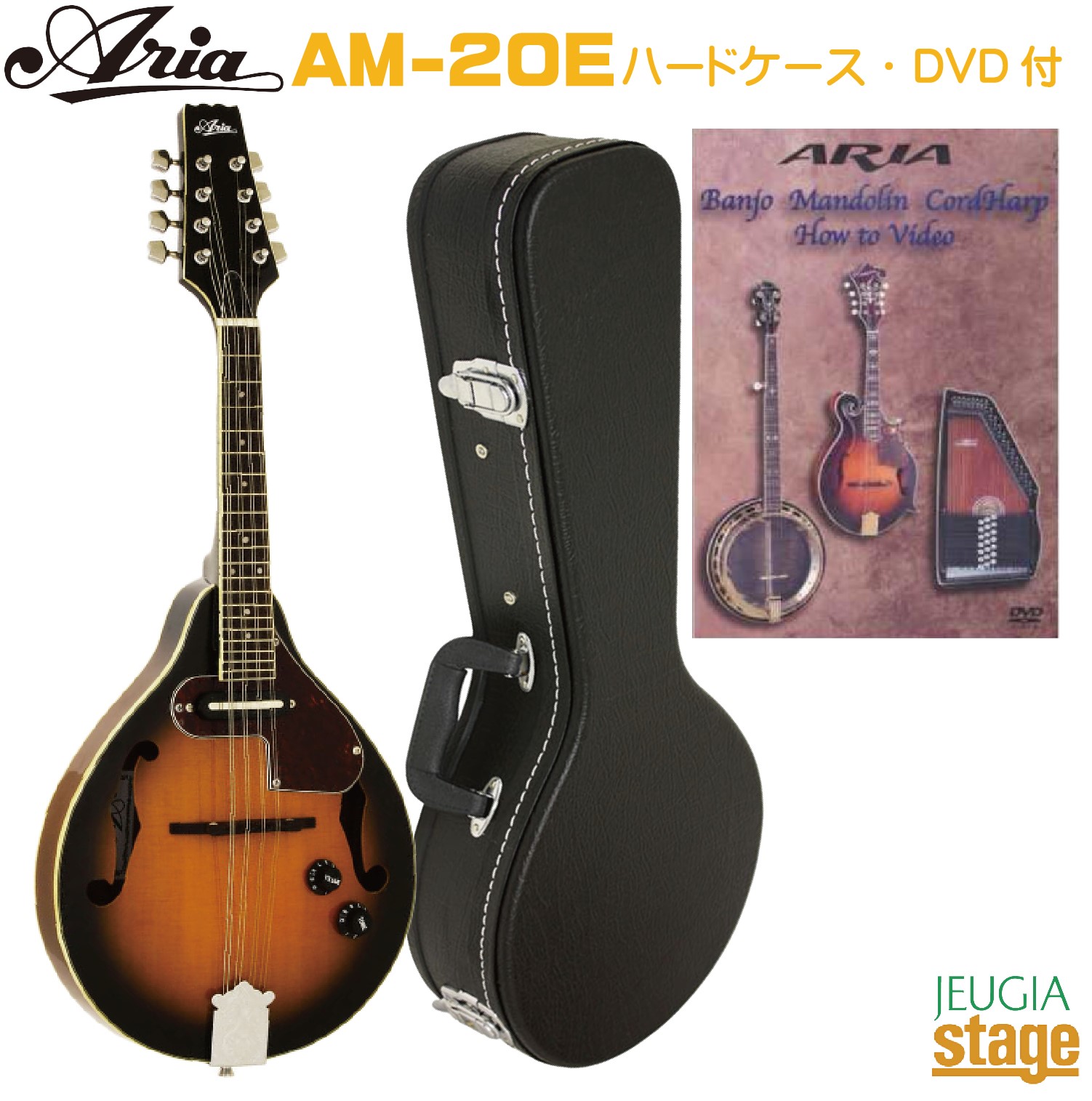 楽天市場】ARIA AM-20E Electric Mandolin【ピックアップ付】【ハード