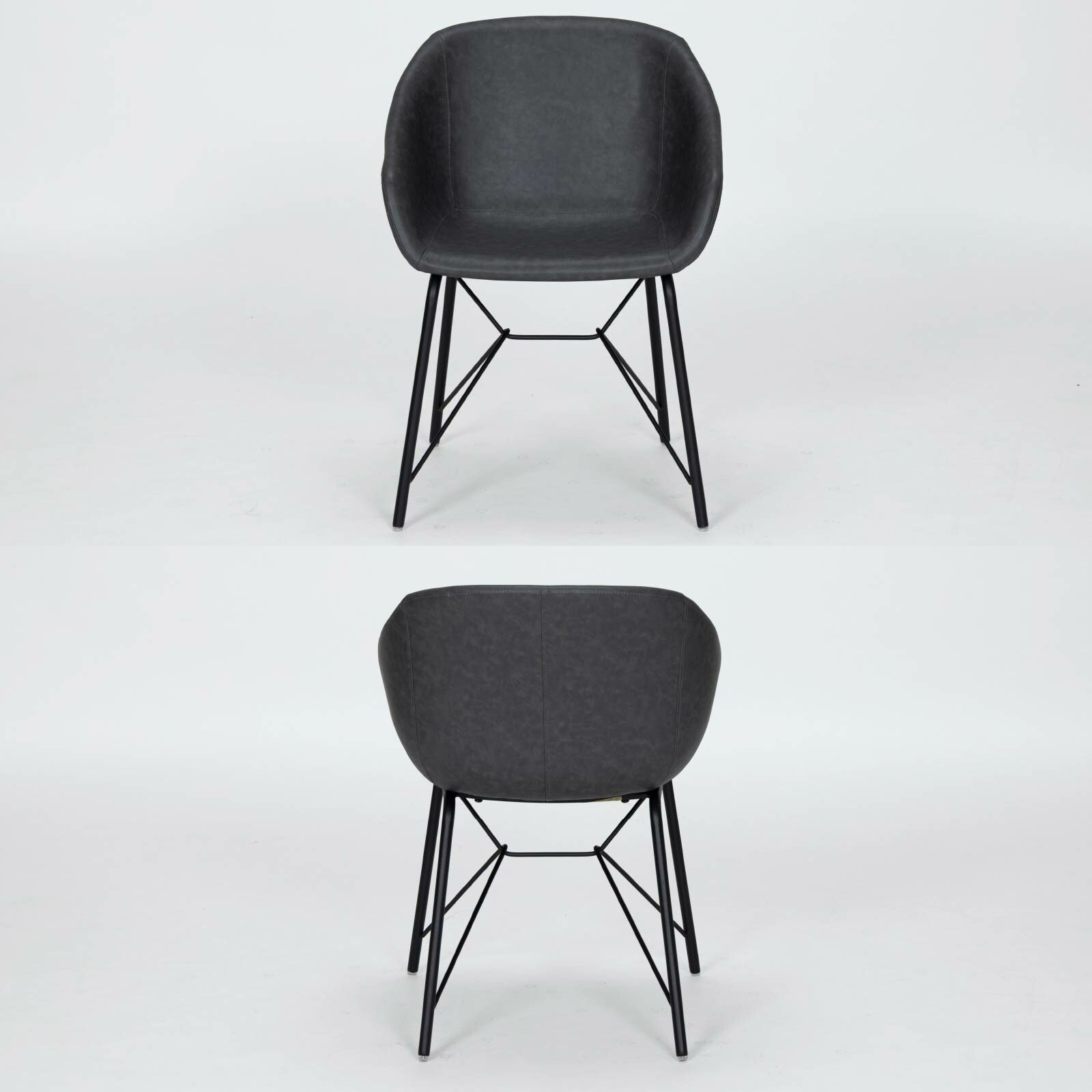 楽天市場】イームズ シェル チェア ダイニング レザー 肘付き 座面 高