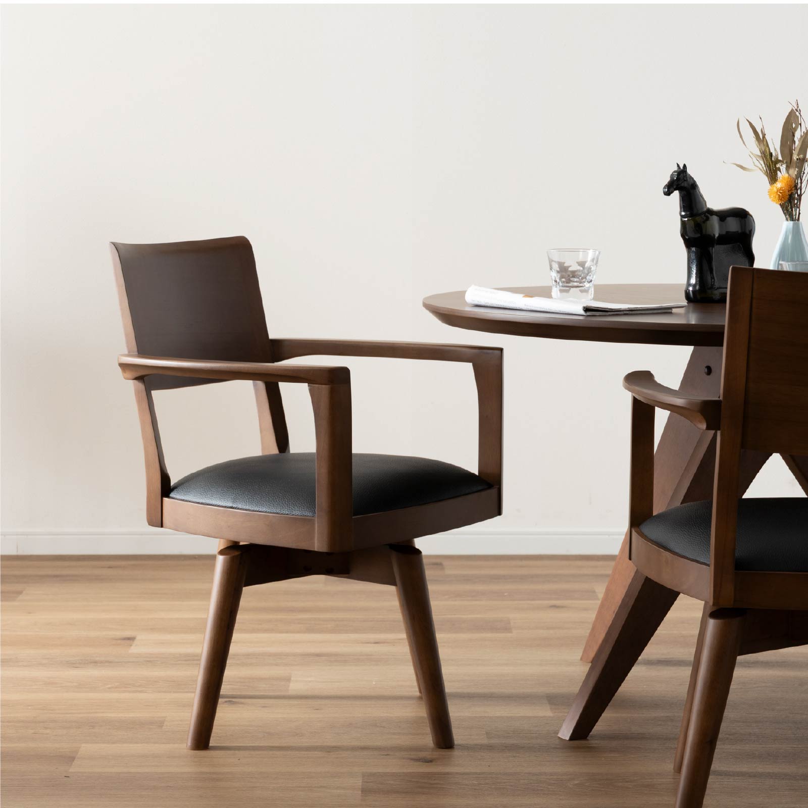 楽天市場】ダイニングチェア 回転 肘付 おしゃれ 北欧 回転チェア 一人