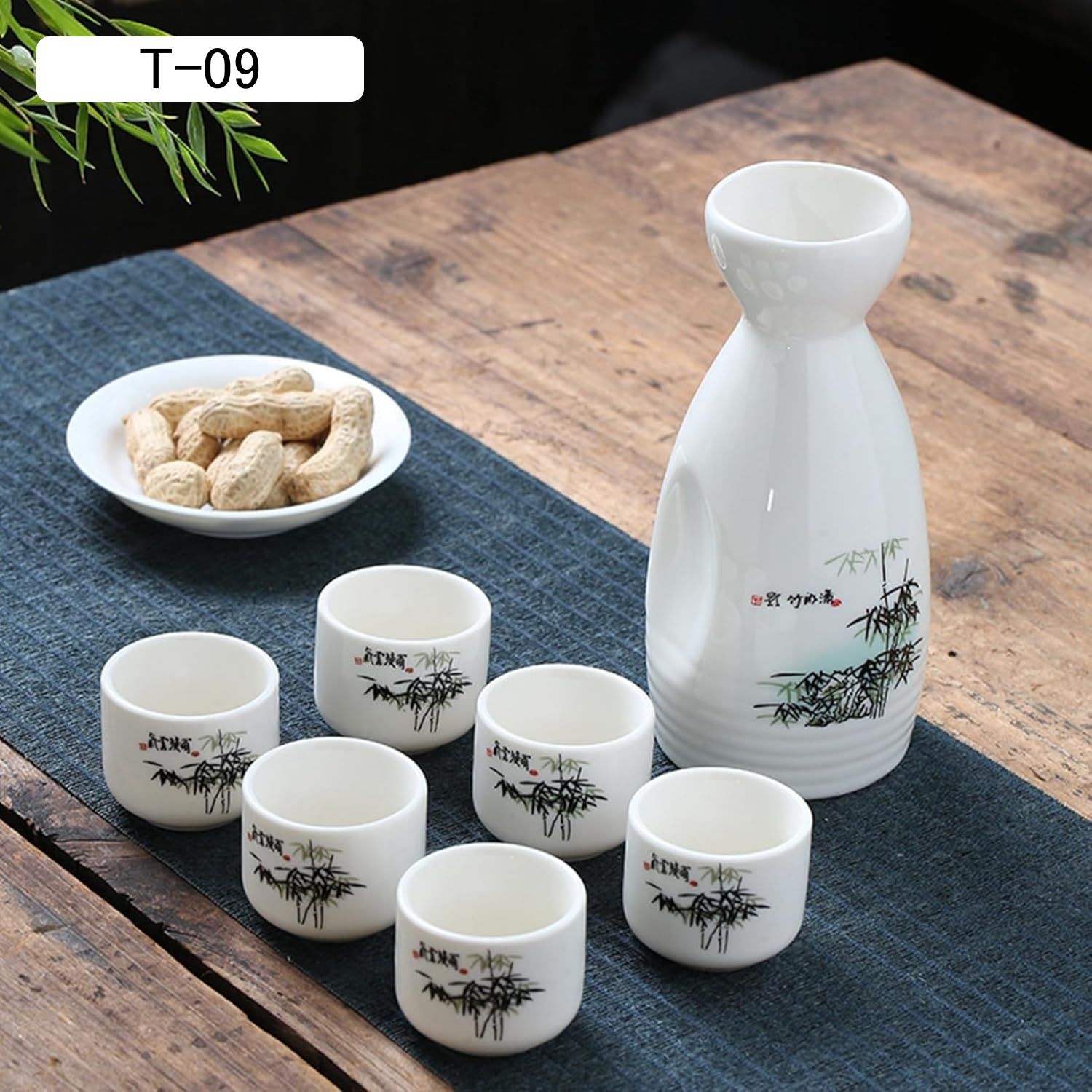 楽天市場】7点セット 酒器セット セラミック 徳利 花柄 猪口 ぐい呑