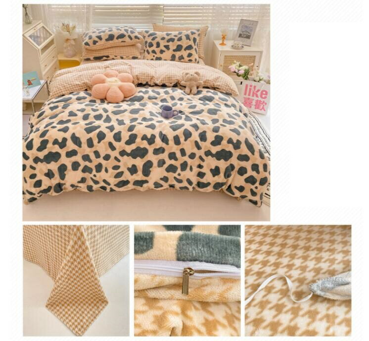 楽天市場】品質良い【送料無料】 ヒョウ柄 もこもこ INS風 布団カバー