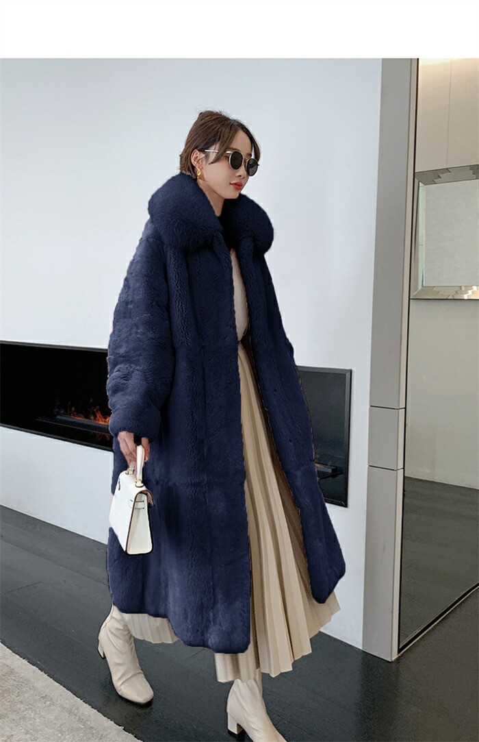 楽天市場】フェイクファー コート 高級感 長袖アウター ロングコート