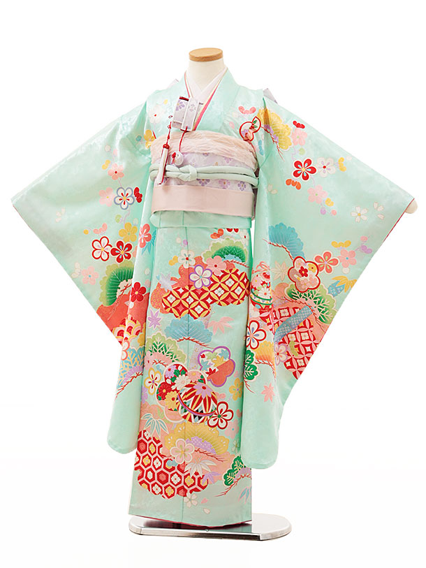 楽天市場】七五三 着物 7歳 フルセット レンタル 女の子 Y151 ミント