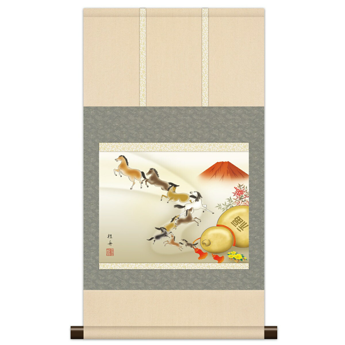 楽天市場】掛軸 馬九の通販