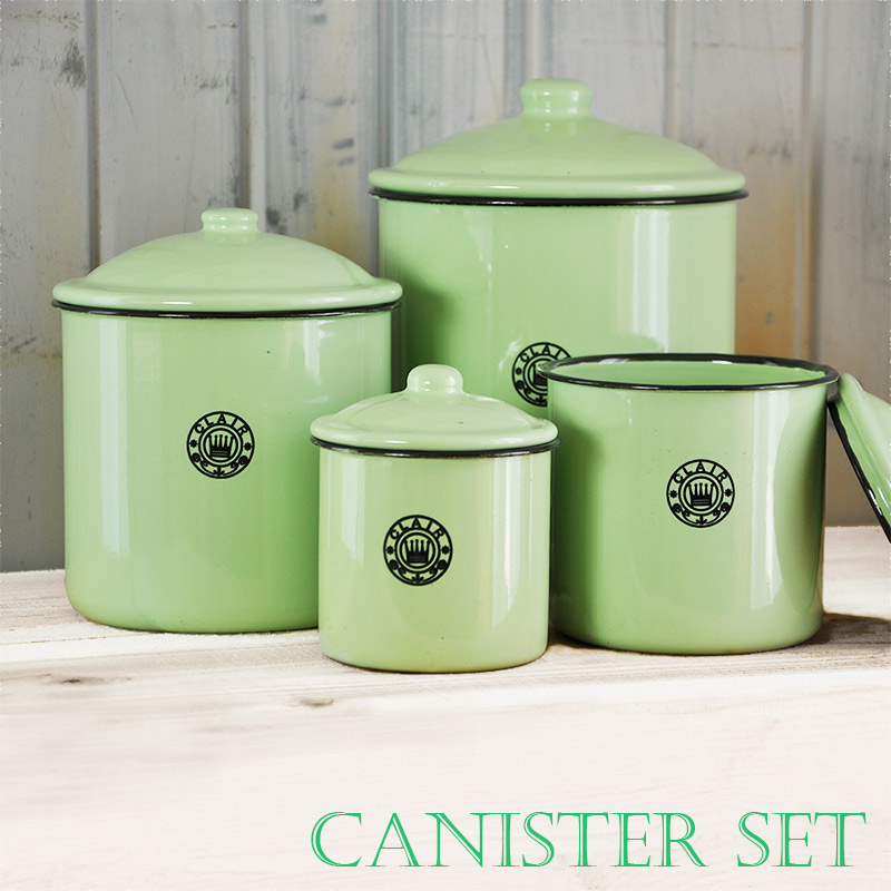 楽天市場】ホーロー キャニスター 4点セット オリーブグリーン
