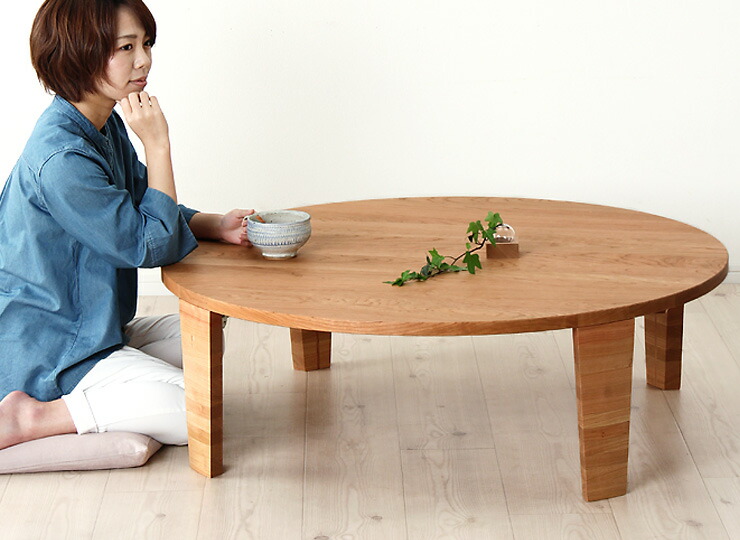 楽天市場】ブラックチェリー無垢材の木製ちゃぶ台 90cm丸（ちゃぶ台