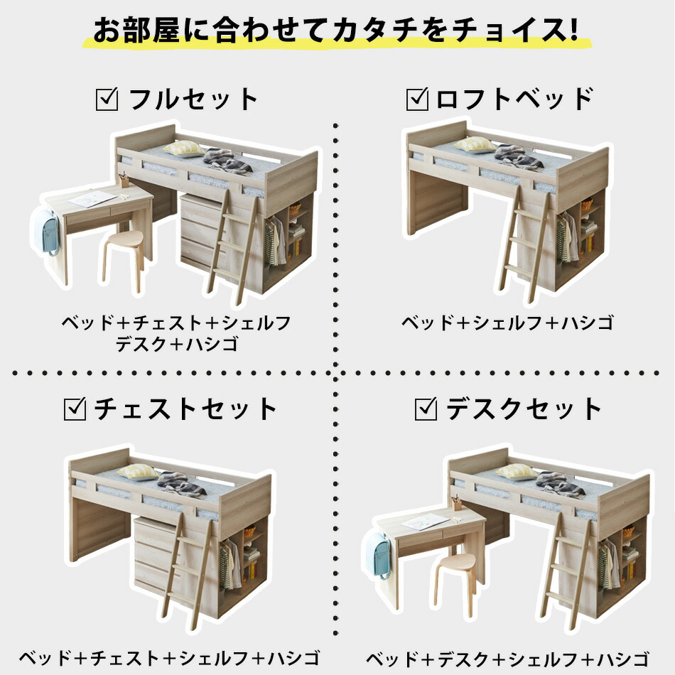 楽天市場】▽新生活応援クーポン配布中 ロフトベッド システムベッド