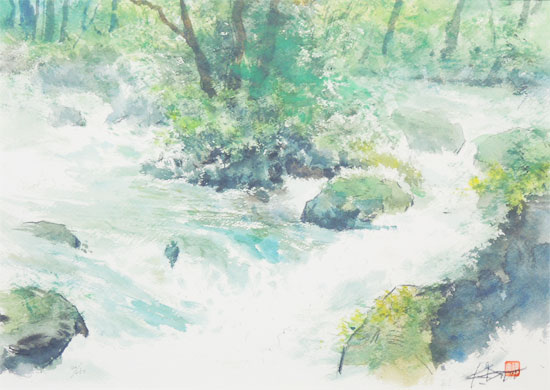 楽天市場】絵画 奥入瀬 （後藤勝美） 送料無料 【海・山】ジクレー版画