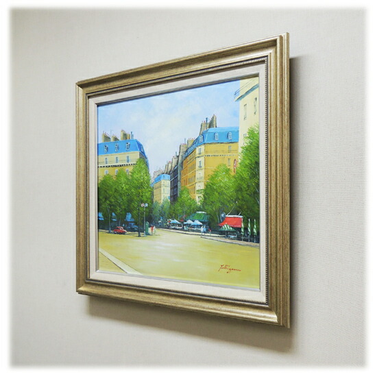 楽天市場】絵画 油絵 パリの街角・モンスニ通り フランス （滝川英彦