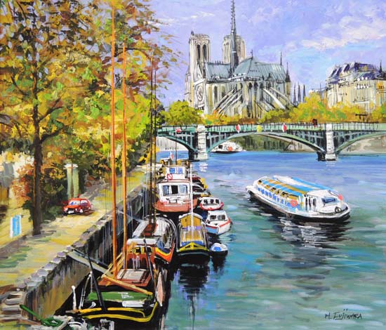 楽天市場】絵画 油絵 セーヌ河・ノートルダム寺院 フランス・パリ