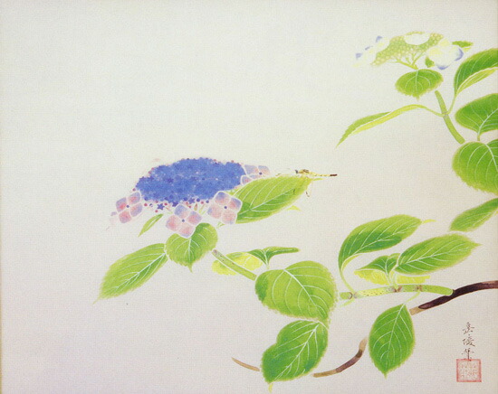 楽天市場】中村岳陵 絵画 八仙花 送料無料 【複製】【美術印刷】【巨匠