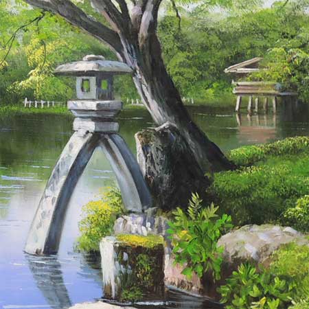 楽天市場】絵画 油絵 兼六園 F30号 （小池三郎） 送料無料 【肉筆