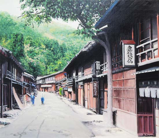 楽天市場】絵画 油絵 妻籠宿 F30号 （澤井進） 送料無料 【肉筆