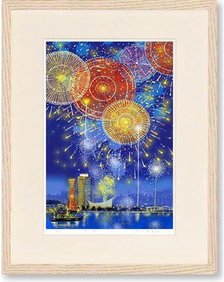 楽天市場】絵画 吉岡浩太郎 花火神戸 版画 現代アート インテリア