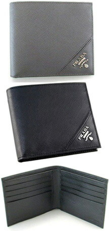 楽天市場】PRADA プラダ2つ折り財布 札入れSAFFIANO METALブラック