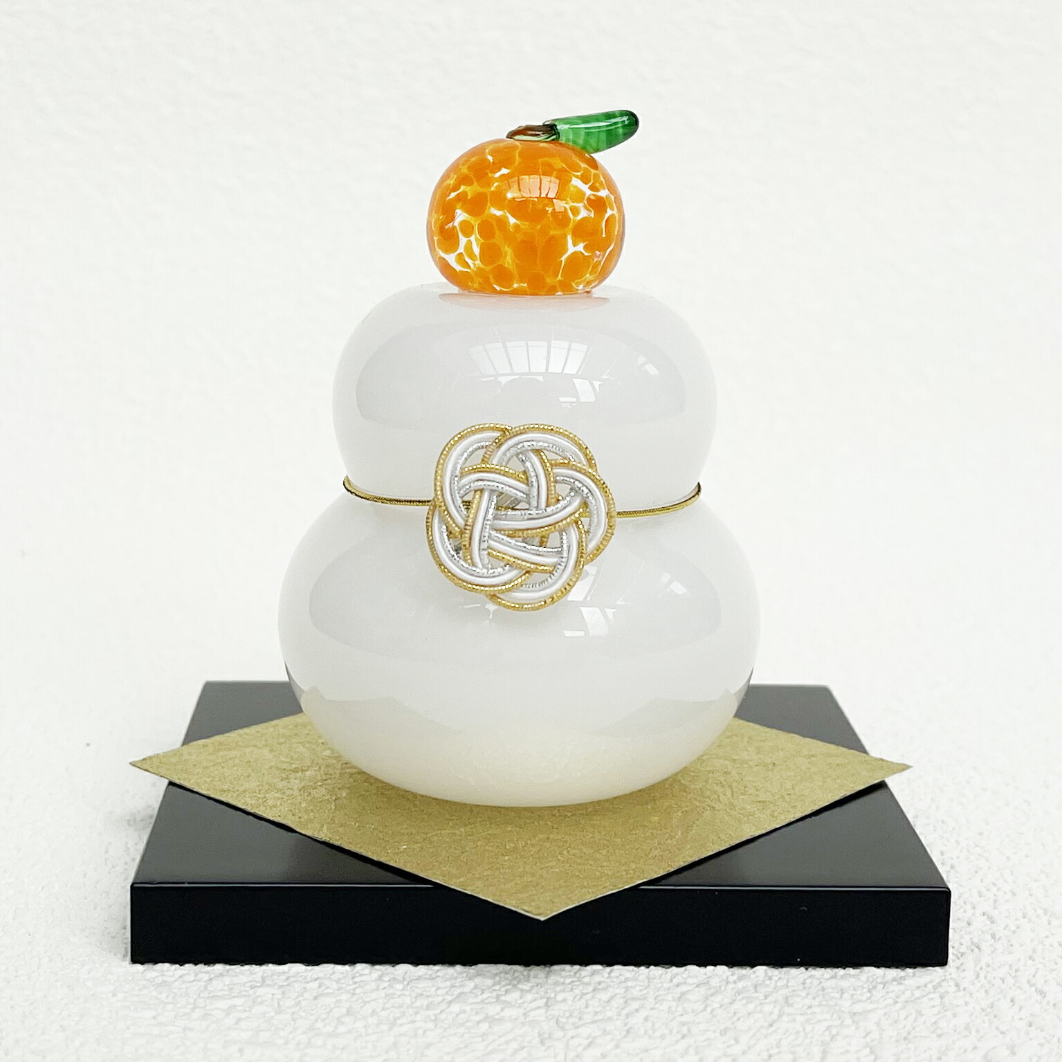 楽天市場】工房 CRAFTHOUSE ガラス製 鏡餅 白（小）吹きガラス 中空