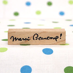 消しゴムはんこNo.18 merci 2点セット 手書き文字