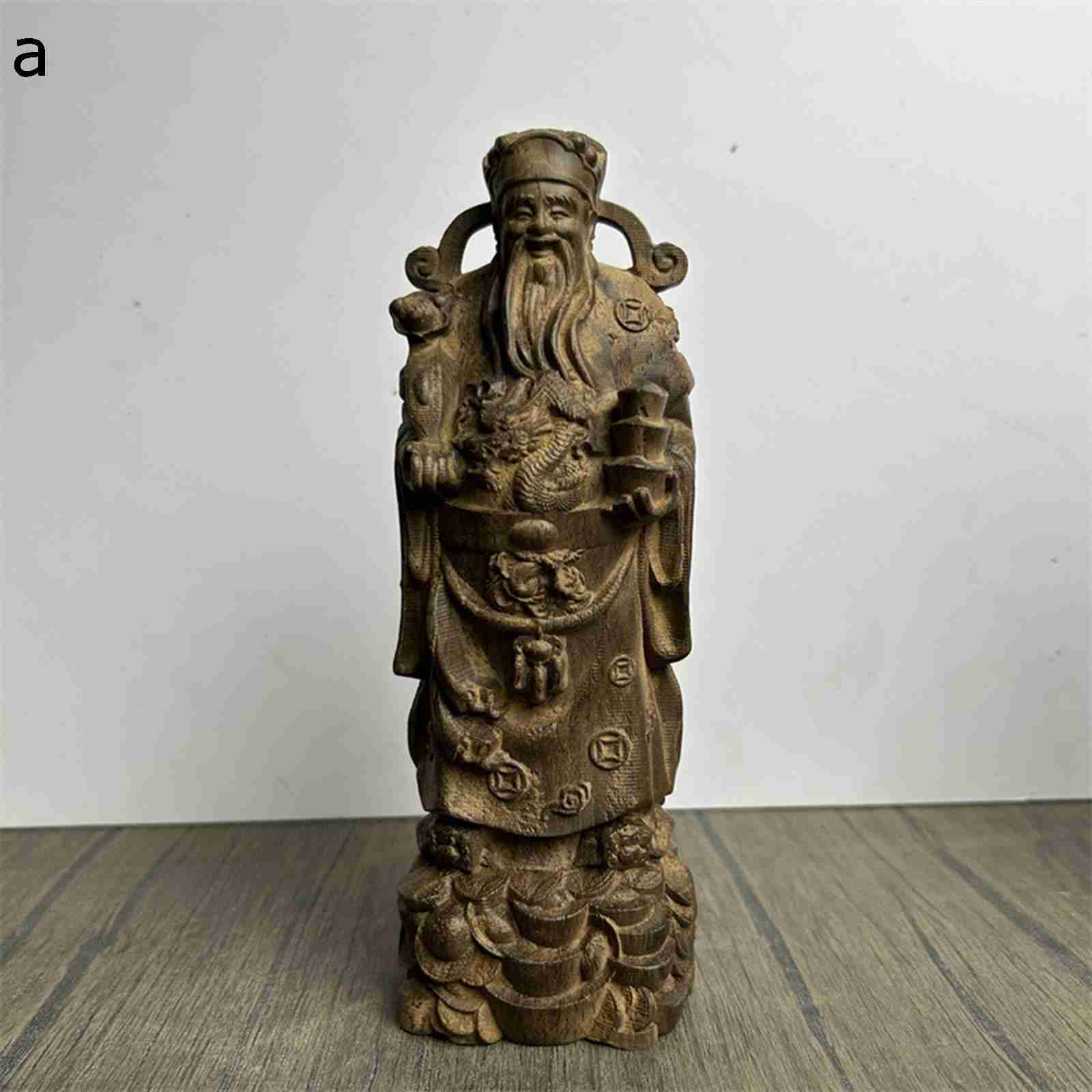 楽天市場】木彫りの仏像 福禄寿 仏像・開運縁起物・幸運置物 七福神の