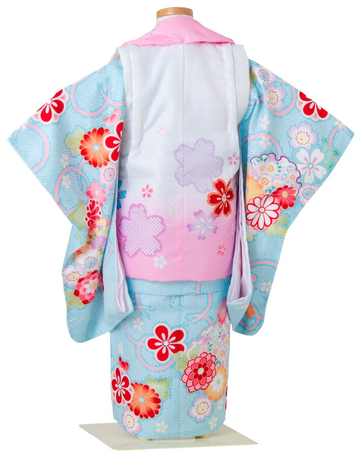 楽天市場】七五三 着物 3歳 絞り柄 被布セット ブルー 日本の晴着 陽気
