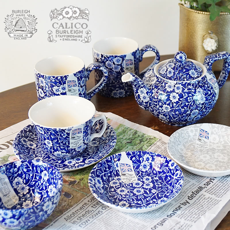 楽天市場】Calico ブルーキャリコ バーレイ社 ティーポットS イギリス