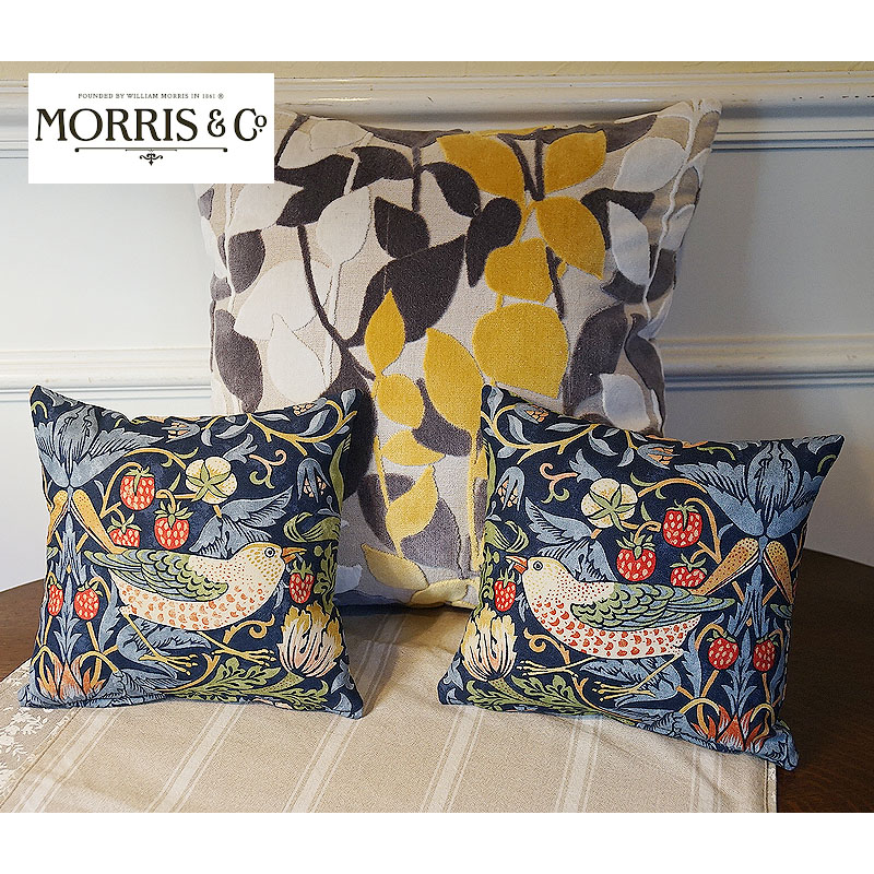 楽天市場】ウィリアムモリス クッション 25 Strawberry Thief いちご