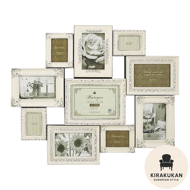 楽天市場】ファミリー10窓 フォトフレーム 壁掛け 多面 アンティーク