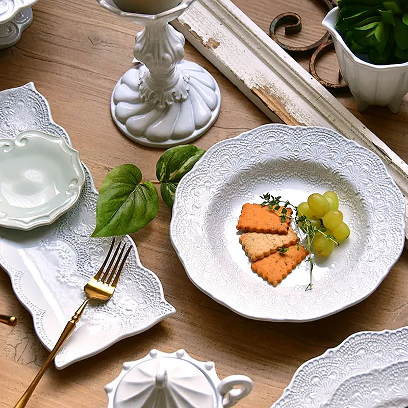 楽天市場】ラ セラミカ メルレット ホワイト レース レクタングル