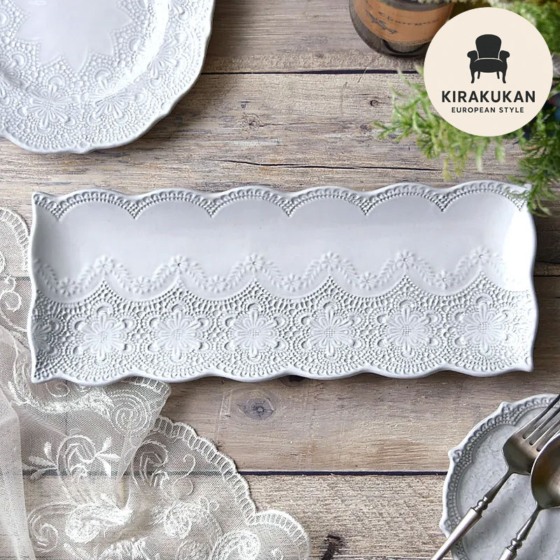 楽天市場】ラ セラミカ メルレット ホワイト レース レクタングル