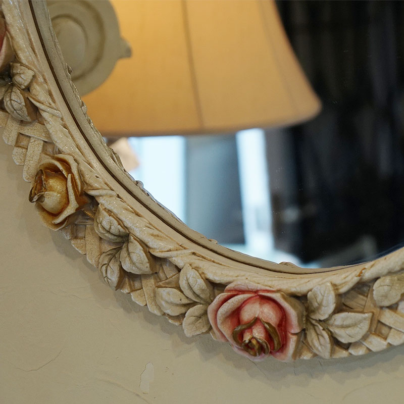 楽天市場】鏡 壁掛け アンティーク ビンテージ USED フランス製 ローズ