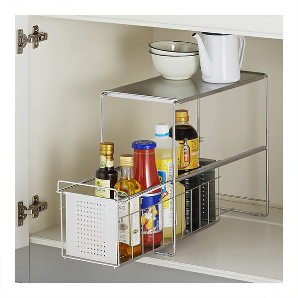 楽天市場】ヨシカワ 1305693 シンク下スライド収納1段 幅20 : キッチン