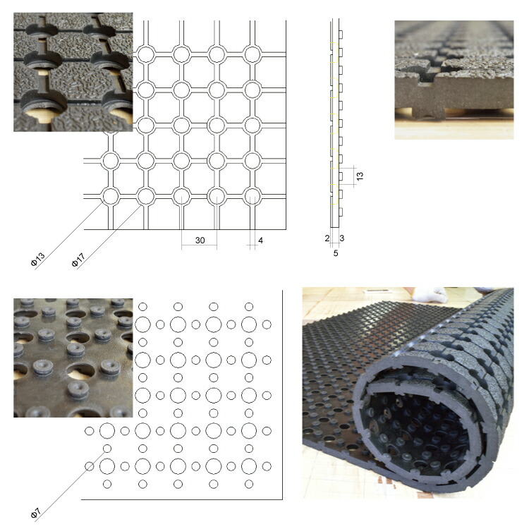 楽天市場】全面穴あきゴムシート 厚さ10ミリ×幅0.45M×長さ2.5M 黒 芝生