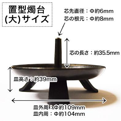 楽天市場】【蝋燭用品】鉄製 置き型燭台 大型推奨サイズ：和蝋燭50号
