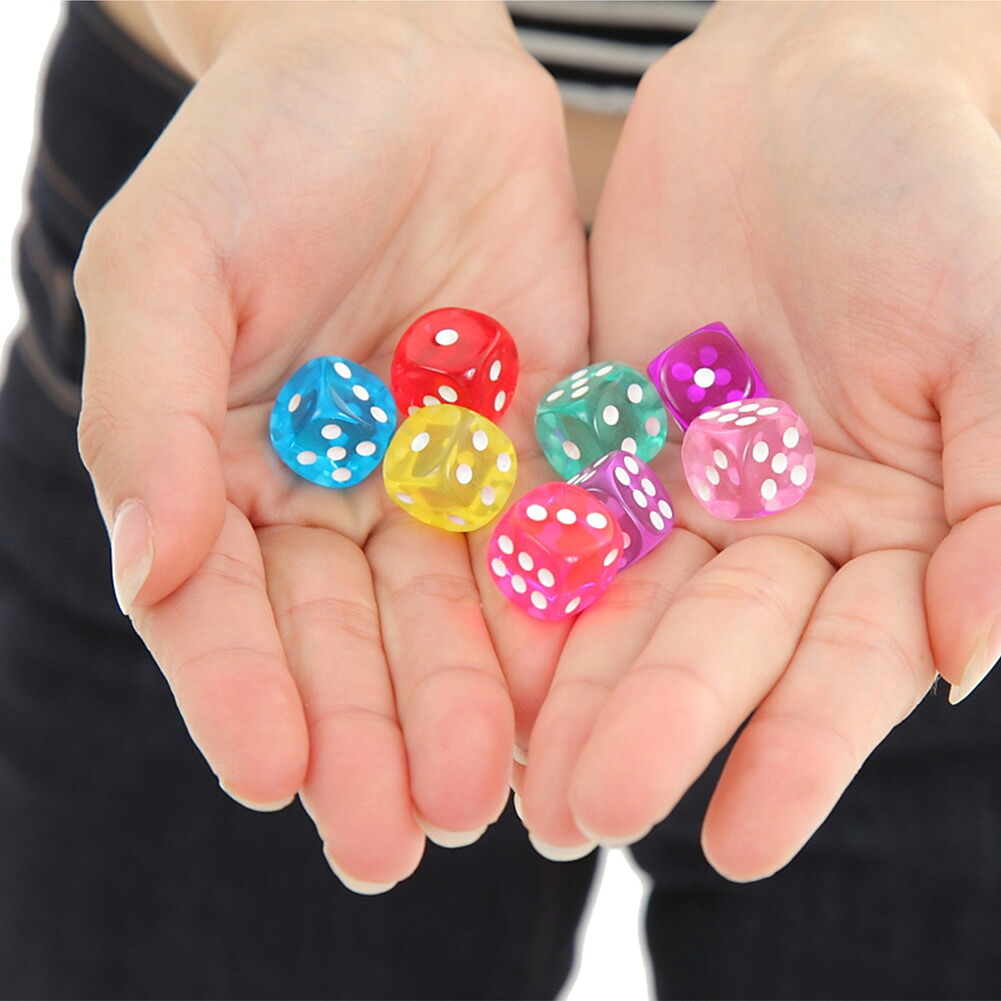 楽天市場】サイコロ 8個セット 14mm ダイス カラフル 半透明 小さい 6
