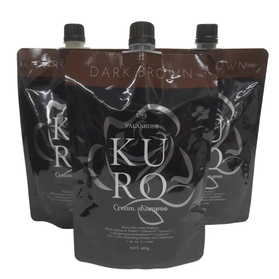 KURO バランローズKURO クリームヘアカラージャンプー ダークブラウン