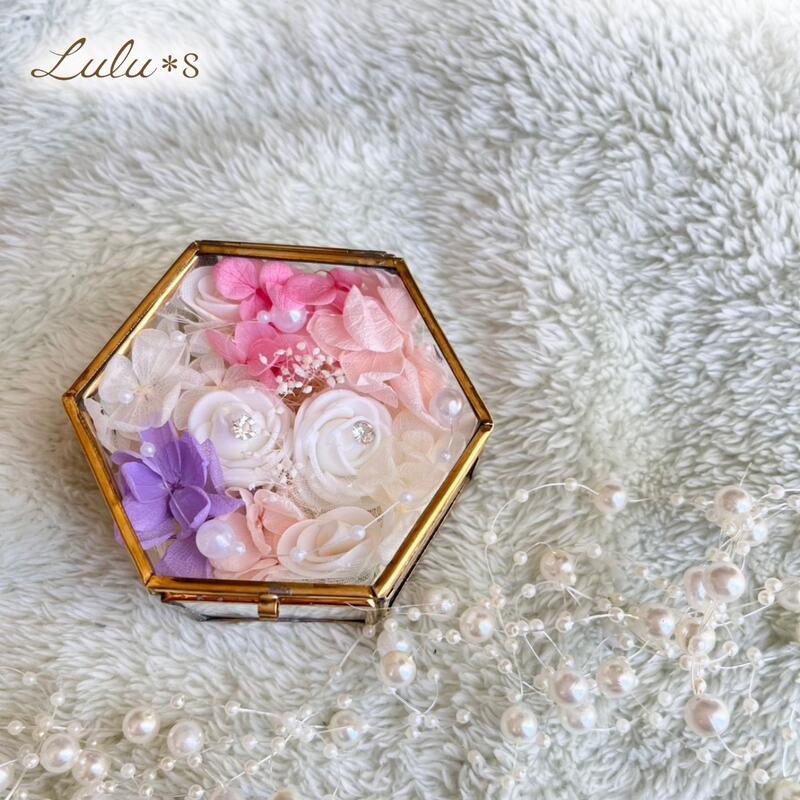 楽天市場】リングピロー ガラスケース プリザーブドフラワー 完成品