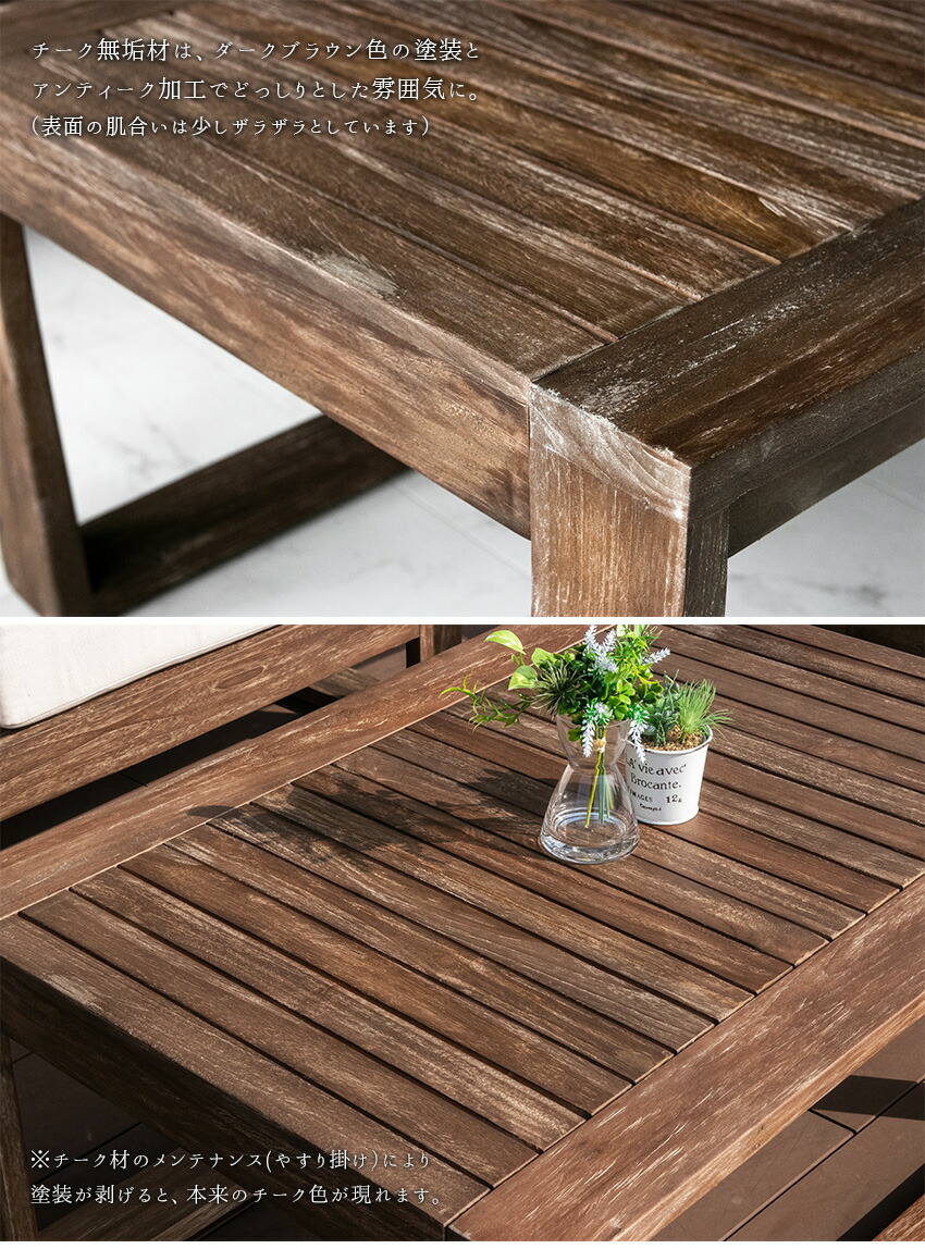 楽天市場】【送料無料】 ガーデンテーブル チーク 無垢材 テーブル 机