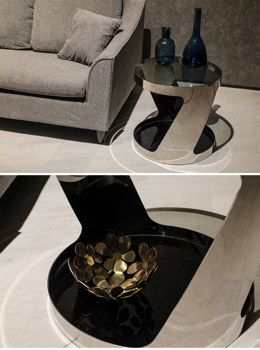 楽天市場】【送料無料】 サイドテーブル モダン 丸 テーブル 高級感