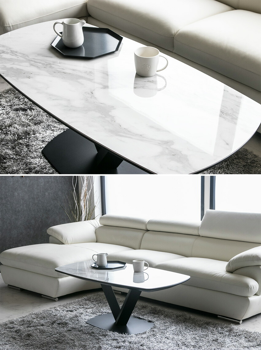 楽天市場】【送料無料】 センターテーブル 大理石柄 高級感 セラミック