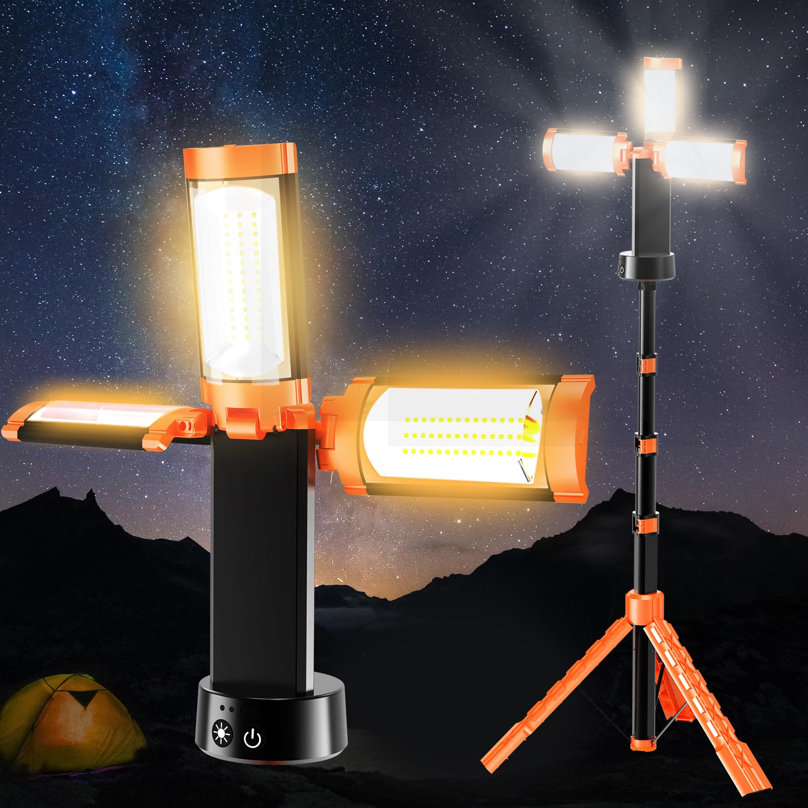 楽天市場】10000M超高輝度5H超長時間連続点灯 投光器 充電式 作業灯