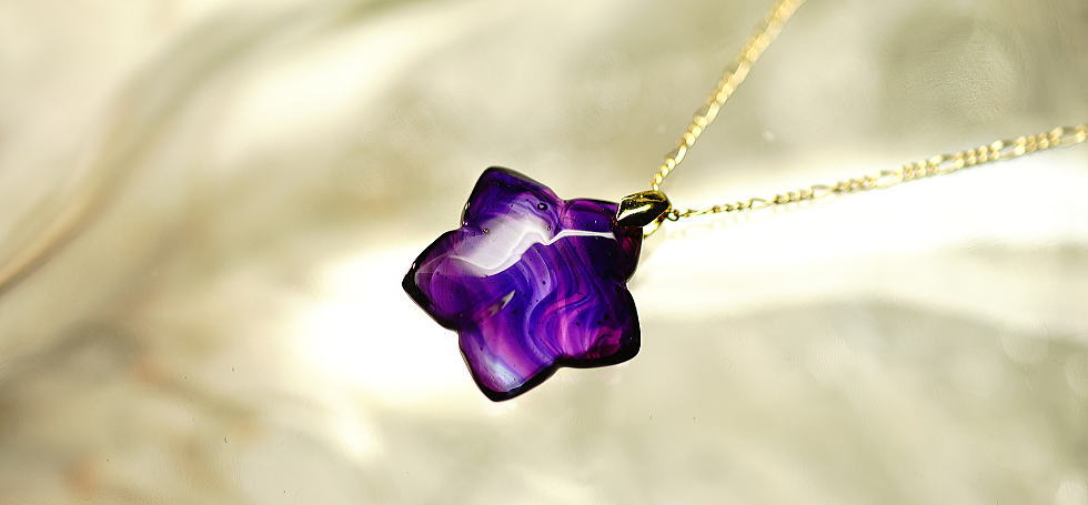 楽天市場】『夕紫に染まる頃』 ガラスアクセサリー ネックレス