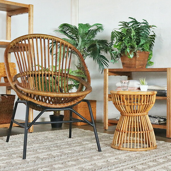 楽天市場】サイドテーブル コーヒーテーブル ガラス ラタン ソファ横