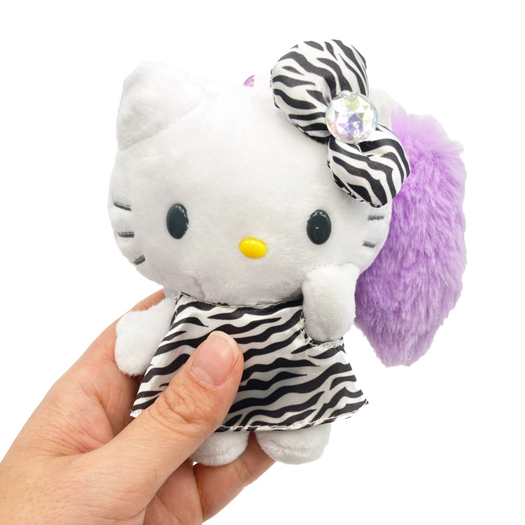楽天市場】ハローキティ しっぽ付きマスコットキーホルダー ゼブラ